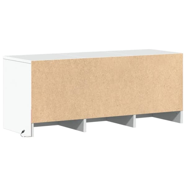 vidaXL tv-bord med LED-lys 97x34x40 cm konstrueret træ hvid