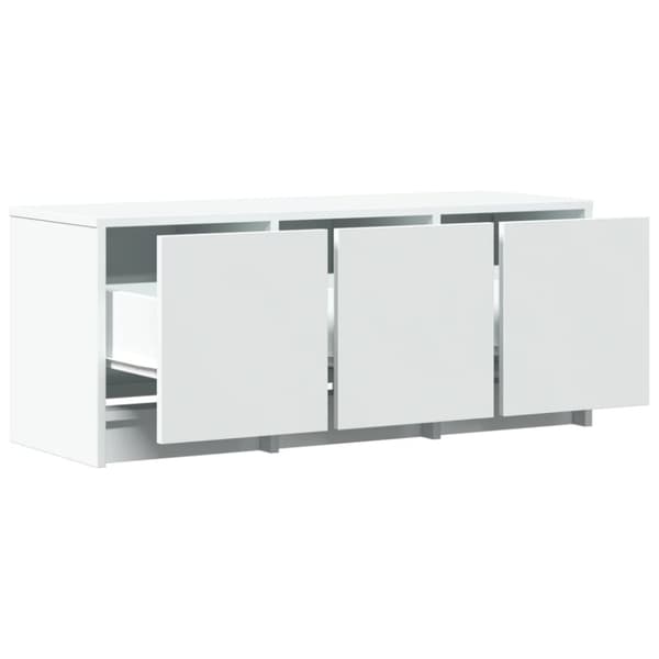 vidaXL tv-bord med LED-lys 97x34x40 cm konstrueret træ hvid