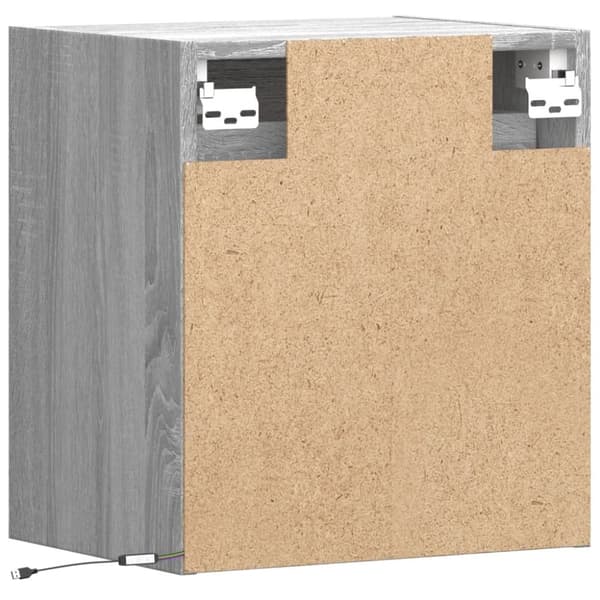 vidaXL Väggmonterad tv-bänk LED 2 st grå sonoma 41x31x45 cm