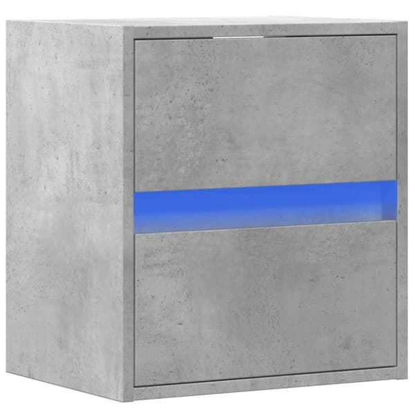 vidaXL Väggmonterad tv-bänk LED betonggrå 41x31x45 cm