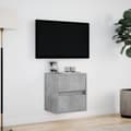 Miniatyrbild 5 av 11: vidaXL Väggmonterad tv-bänk LED betonggrå 41x31x45 cm