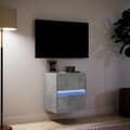 Miniatyrbild 6 av 11: vidaXL Väggmonterad tv-bänk LED betonggrå 41x31x45 cm