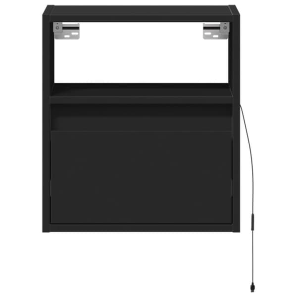 vidaXL Vegghengte TV-benker med LED 2 stk svart 41x31x45 cm