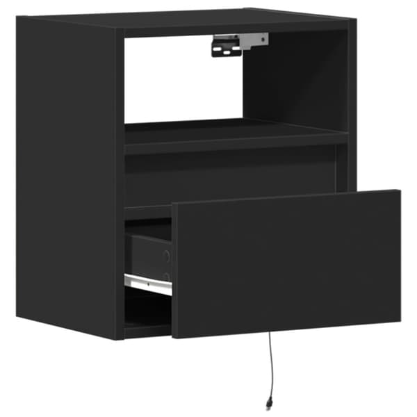 vidaXL Vegghengte TV-benker med LED 2 stk svart 41x31x45 cm