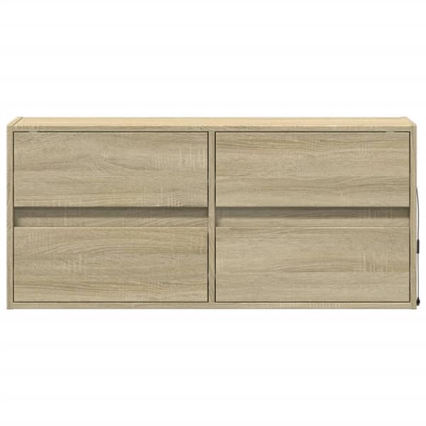 vidaXL Vegghengt TV-benk med LED sonoma eik 100x31x45 cm