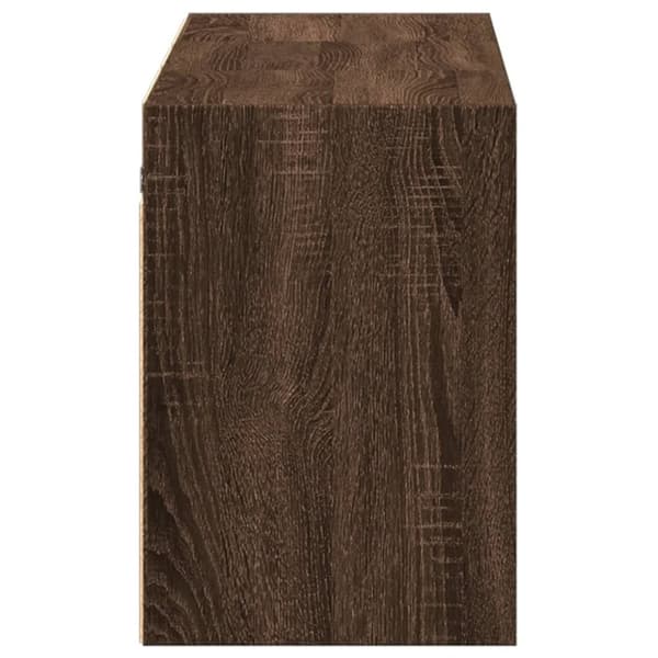 vidaXL Vegghengt TV-benk med LED brun eik 130x31x45 cm