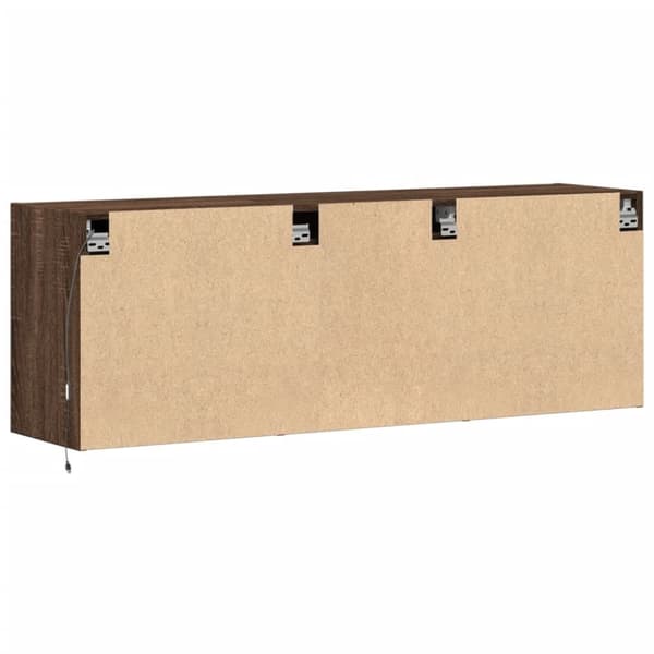 vidaXL Vegghengt TV-benk med LED brun eik 130x31x45 cm