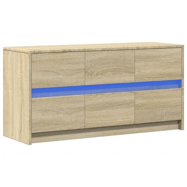 vidaXL TV-benk med LED sonoma eik 100x34x50 cm konstruert tre