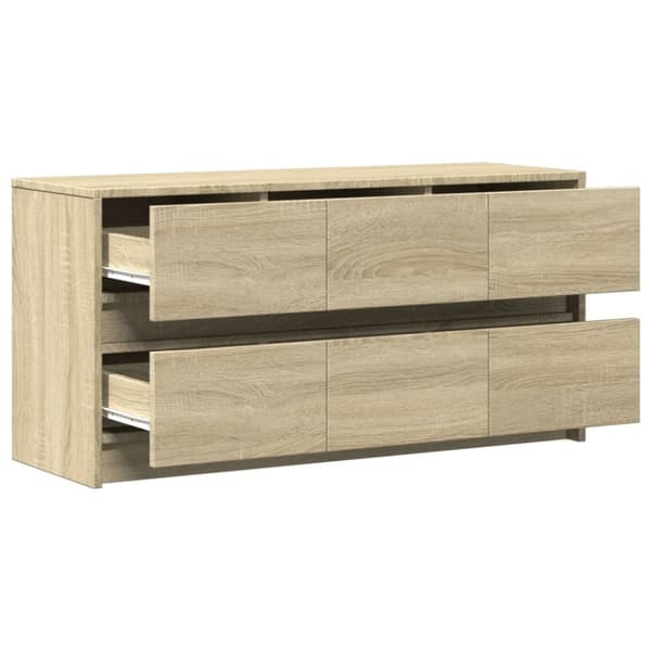 vidaXL TV-benk med LED sonoma eik 100x34x50 cm konstruert tre