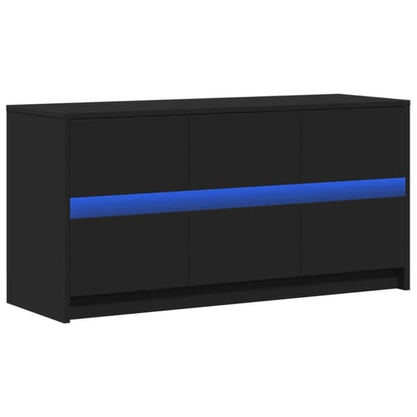 vidaXL Tv-bänk med LEDs svart 100x34x50 cm konstruerat trä