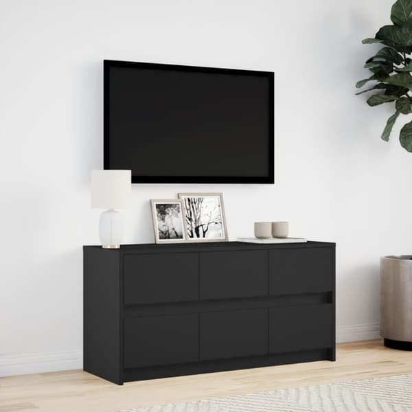 vidaXL Tv-bänk med LEDs svart 100x34x50 cm konstruerat trä