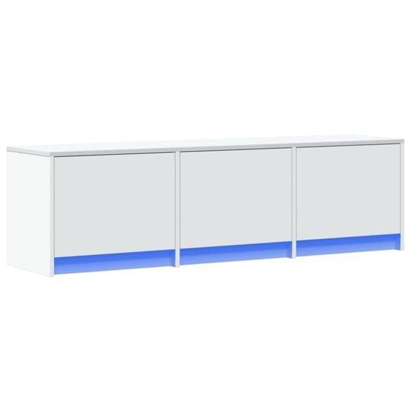 vidaXL TV-benk med LED hvit 140x34x40 cm konstruert tre