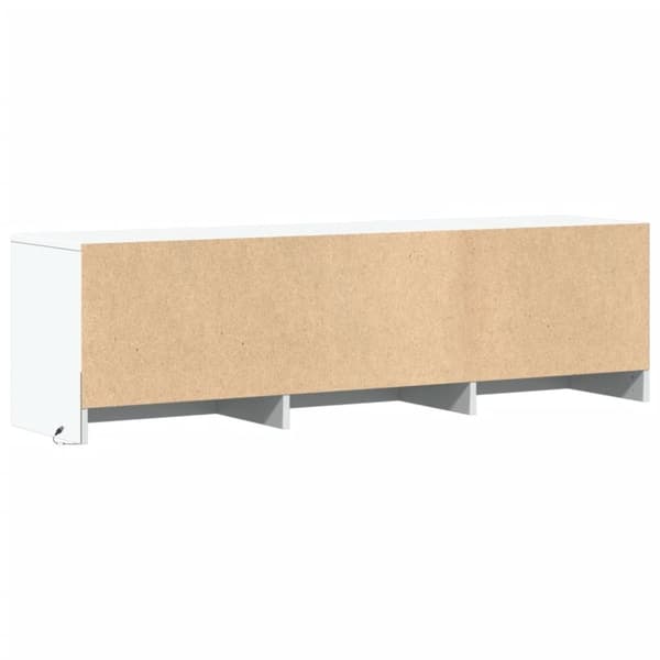vidaXL TV-benk med LED hvit 140x34x40 cm konstruert tre