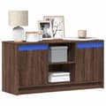 Miniatyrbild 2 av 11: vidaXL Tv-bänk med LEDs brun ek 100x34x50 cm konstruerat trä
