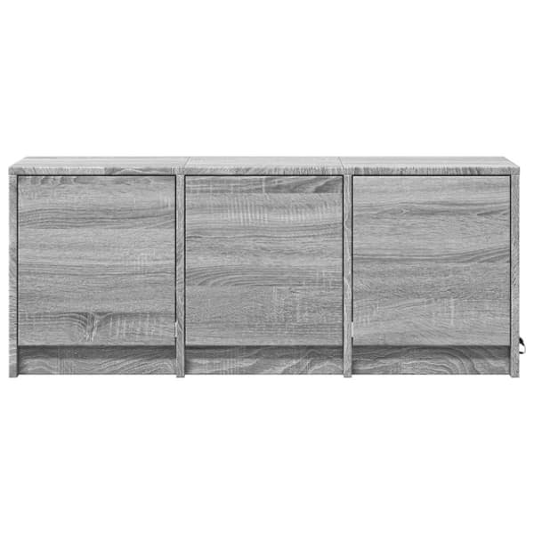 vidaXL tv-bord m. LED-lys 97x34x40 cm konstrueret træ grå sonoma-eg