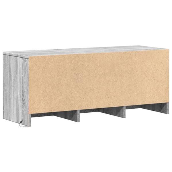 vidaXL tv-bord m. LED-lys 97x34x40 cm konstrueret træ grå sonoma-eg
