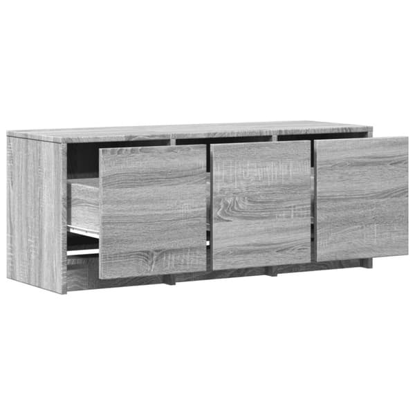 vidaXL tv-bord m. LED-lys 97x34x40 cm konstrueret træ grå sonoma-eg