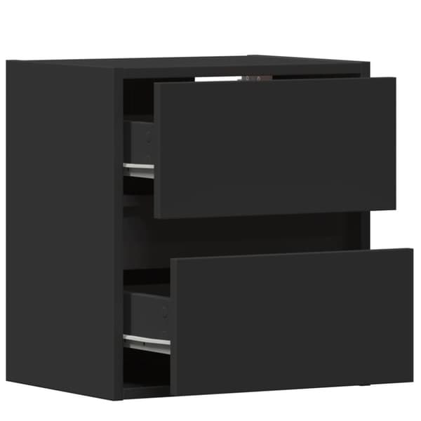 vidaXL væghængte tv-borde 2 stk. med LED-lys 41x31x45 cm sort