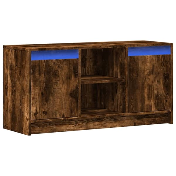 vidaXL TV-taso LED-valoilla savutammi 100x34x50 cm tekninen puu