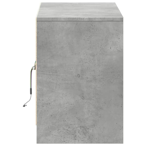 vidaXL tv-bord med LED-lys 100x34x50 cm konstrueret træ betongrå