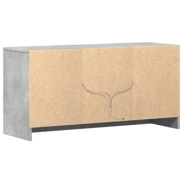 vidaXL tv-bord med LED-lys 100x34x50 cm konstrueret træ betongrå