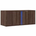 Miniatyrbilde 4 av 11: vidaXL Vegghengt TV-benk med LED brun eik 80x31x35 cm