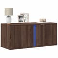 Miniatyrbilde 2 av 11: vidaXL Vegghengt TV-benk med LED brun eik 80x31x35 cm
