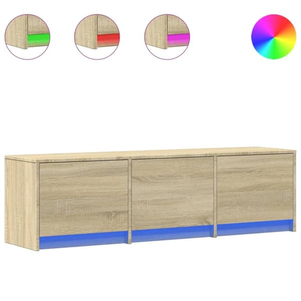 vidaXL TV-benk med LED sonoma eik 140x34x40 cm konstruert tre