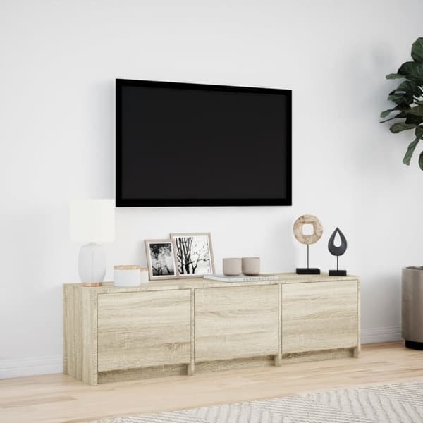 vidaXL TV-benk med LED sonoma eik 140x34x40 cm konstruert tre