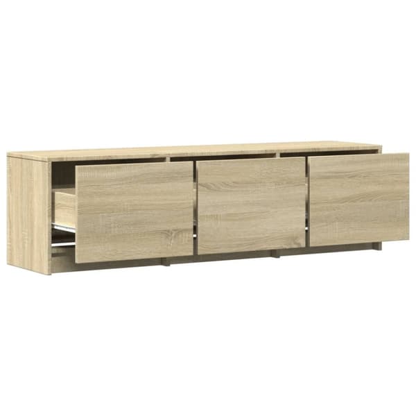 vidaXL TV-benk med LED sonoma eik 140x34x40 cm konstruert tre