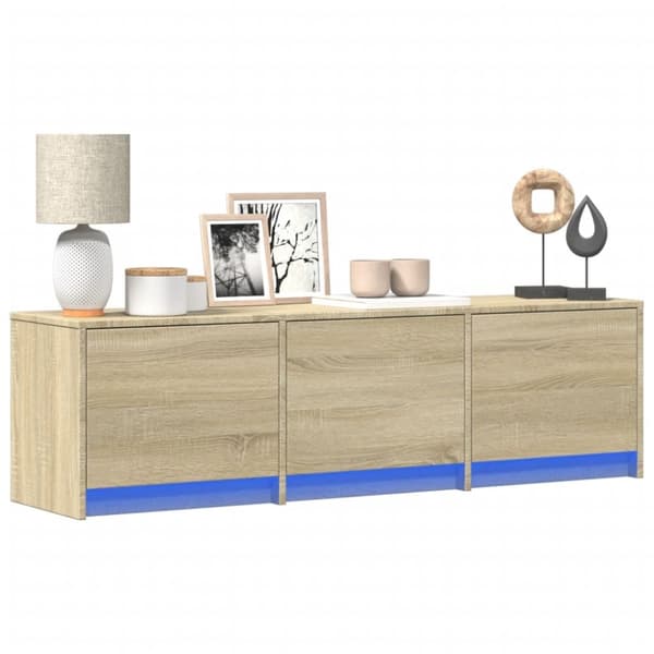 vidaXL TV-benk med LED sonoma eik 140x34x40 cm konstruert tre
