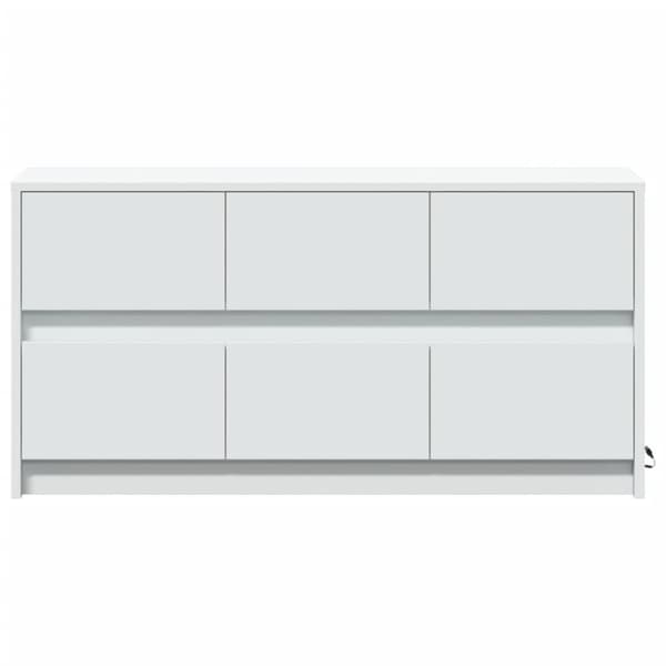 vidaXL TV-benk med LED hvit 100x34x50 cm konstruert tre