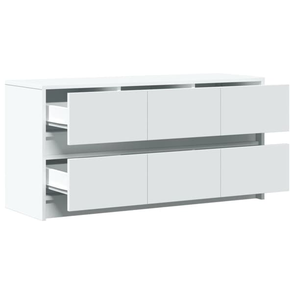 vidaXL TV-benk med LED hvit 100x34x50 cm konstruert tre