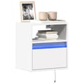 Miniatyrbild 2 av 11: vidaXL Väggmonterad tv-bänk LEDs vit 41x31x45 cm