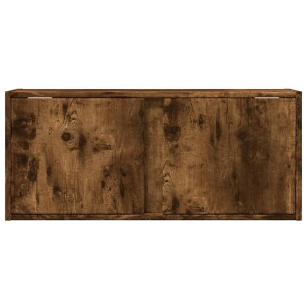 vidaXL Vegghengt TV-benk med LED røkt eik 80x31x35 cm