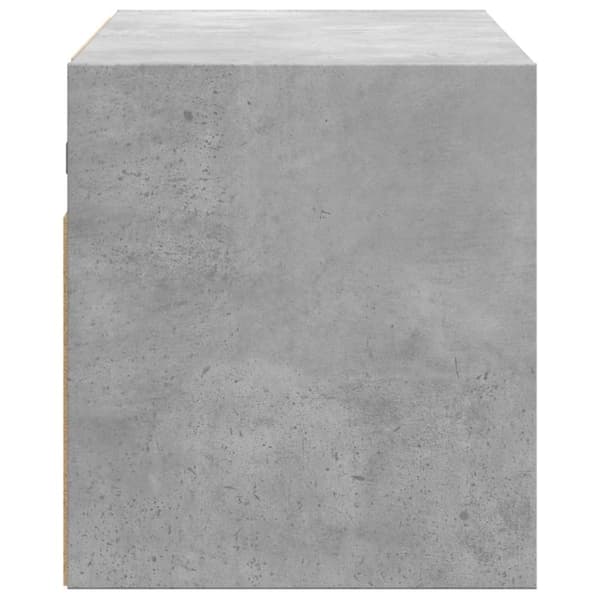 vidaXL Vegghengt TV-benk med LED-lys betonggrå 80x31x35 cm