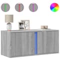Miniatyrbilde 3 av 11: vidaXL Vegghengt TV-benk med LED grå sonoma 80x31x35 cm