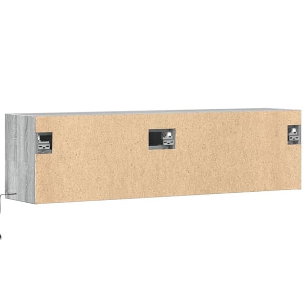 vidaXL Vegghengt TV-benk med LED grå sonoma 140x31x38 cm