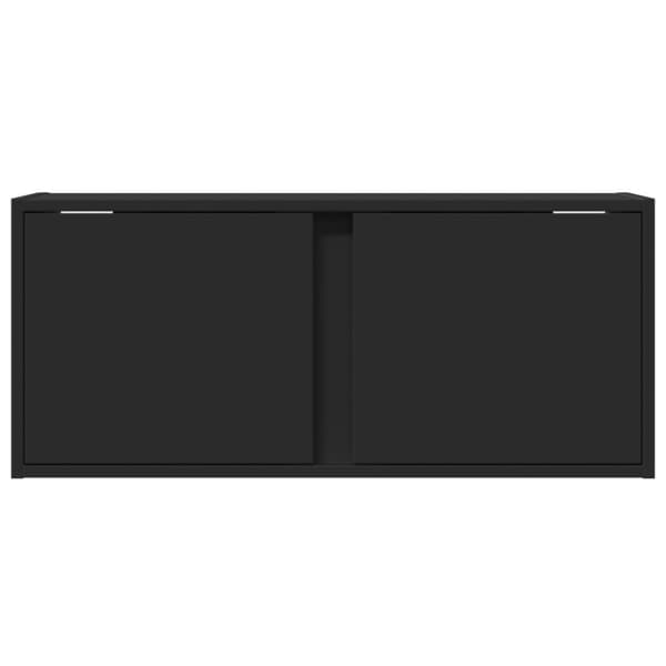 vidaXL Vegghengt TV-benk med LED svart 80x31x35 cm
