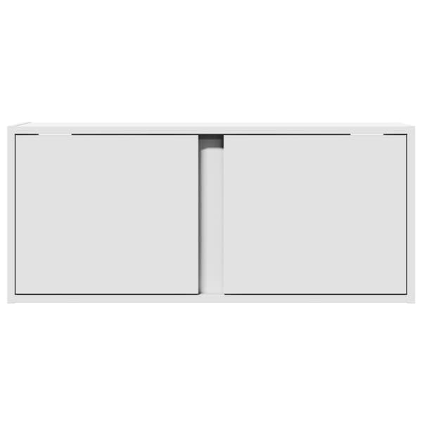 vidaXL Vegghengt TV-benk med LED hvit 80x31x35 cm