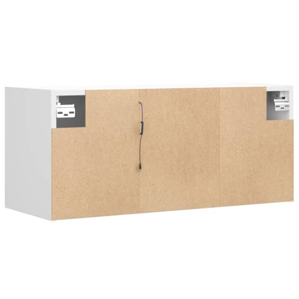vidaXL Vegghengt TV-benk med LED hvit 80x31x35 cm