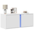 Miniatyrbilde 2 av 11: vidaXL Vegghengt TV-benk med LED hvit 80x31x35 cm