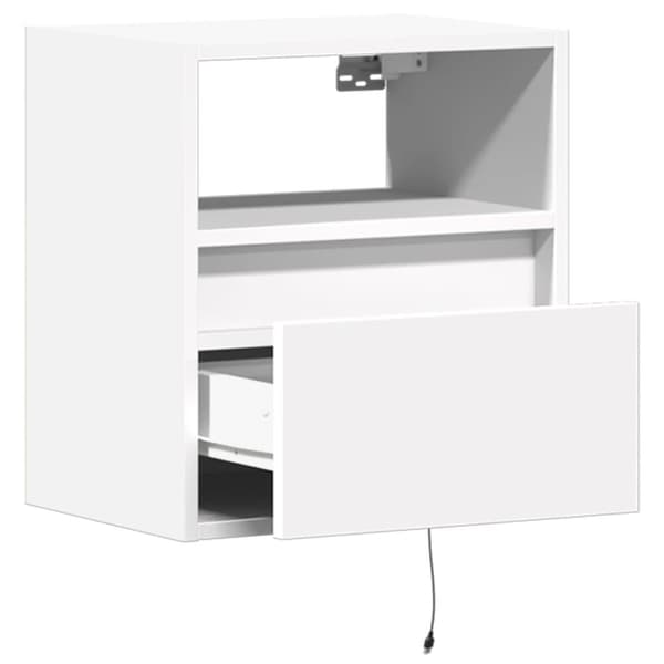 vidaXL TV-seinäkaapit LED-valoilla 2 kpl valkoinen 41x31x45 cm