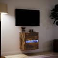 Pikkukuva 6 / 11: vidaXL TV-seinäkaappi LED-valoilla savutammi 41x31x45 cm