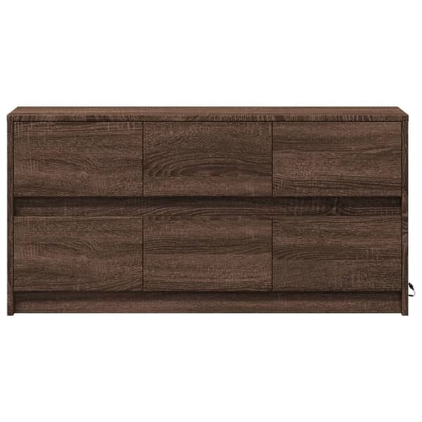 vidaXL tv-bord m. LED-lys 100x34x50 cm konstrueret træ brunt eg