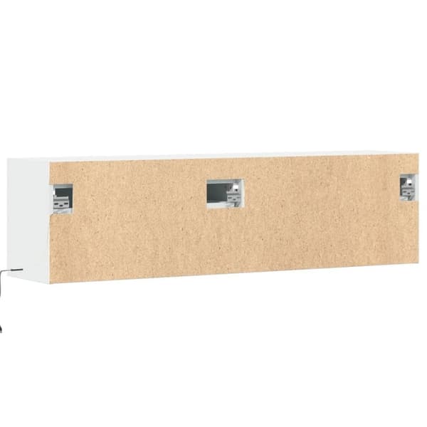 vidaXL TV-seinäkaappi LED-valoilla valkoinen 140x31x38 cm