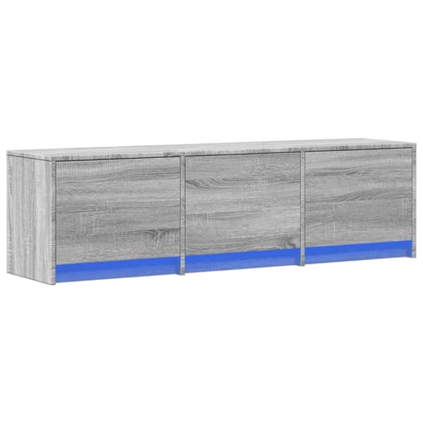 vidaXL tv-bord m. LED-lys 140x34x40 cm konstrueret træ grå sonoma-eg