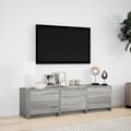 Miniatyrbillede 5 af 11: vidaXL tv-bord m. LED-lys 140x34x40 cm konstrueret træ grå sonoma-eg