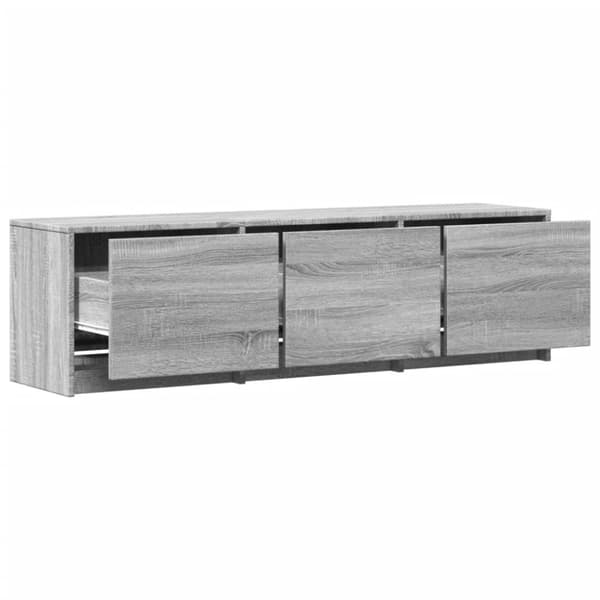 vidaXL tv-bord m. LED-lys 140x34x40 cm konstrueret træ grå sonoma-eg