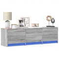 Miniatyrbillede 2 af 11: vidaXL tv-bord m. LED-lys 140x34x40 cm konstrueret træ grå sonoma-eg